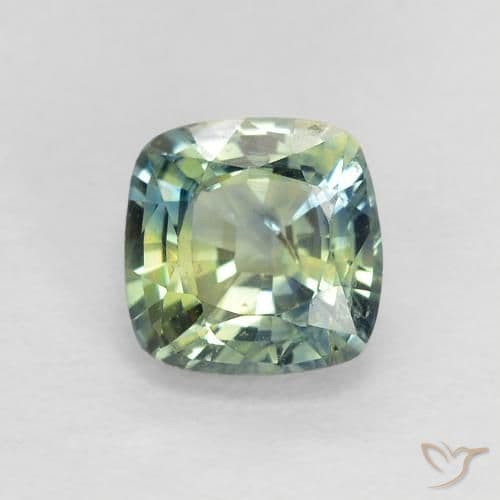 0.80ct Natural Teal Sapphire, Cushion Cut, 5x4.9 mm