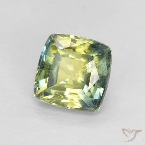 0.87ct Natural Multicolor Sapphire, Cushion Cut, 5.1x5 mm