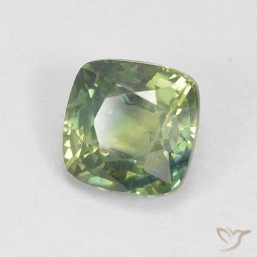 1.13ct Light Forest Green Sapphire, Cushion Cut, 5.5x5.4 mm