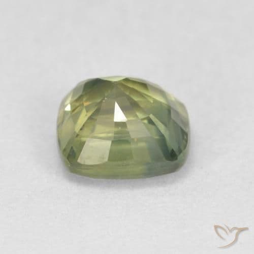 1.13ct Light Forest Green Sapphire, Cushion Cut, 5.5x5.4 mm