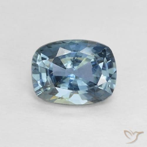 0.60ct Natural Teal Sapphire, Cushion Cut, 5.4x4.2 mm