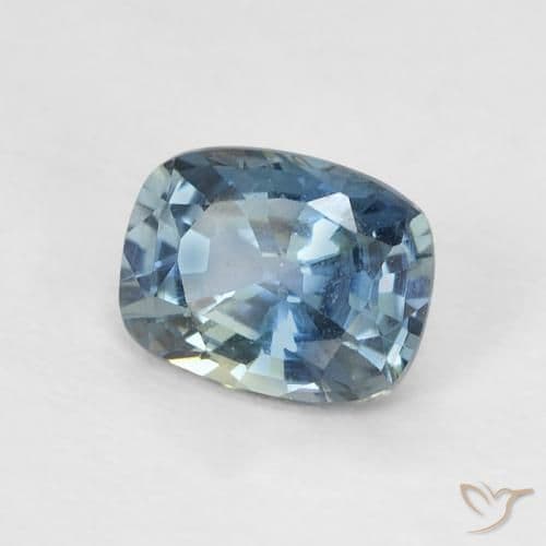 0.60ct Natural Teal Sapphire, Cushion Cut, 5.4x4.2 mm