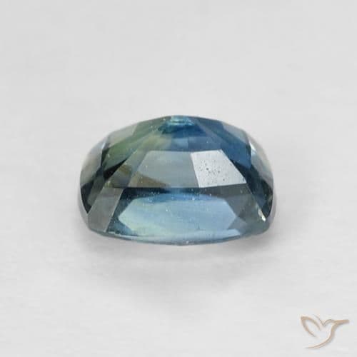 0.64ct Greenish Blue Sapphire, Cushion Cut, 5.1x4.2 mm