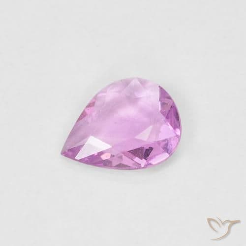 0.69ct Natural Medium Pink Sapphire, Pear Shape, 6.1x4.9 mm