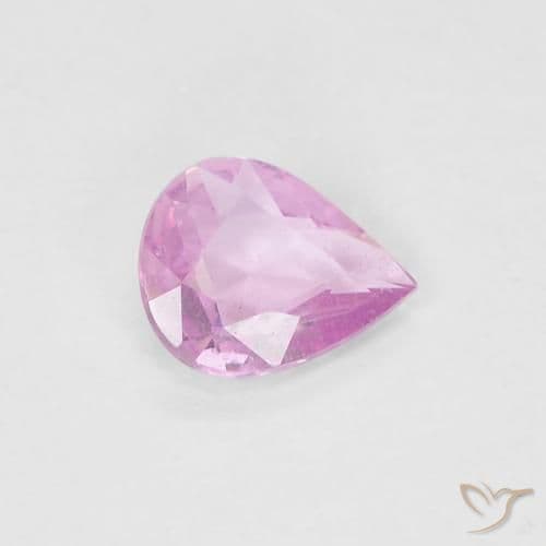 0.48ct Light Royal Purple Pink Sapphire, Pear Shape, 6x4.9 mm