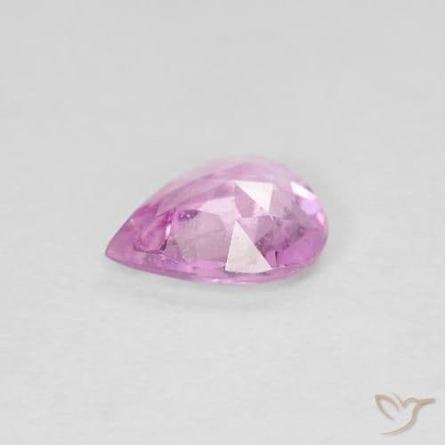 0.48ct Light Royal Purple Pink Sapphire, Pear Shape, 6x4.9 mm