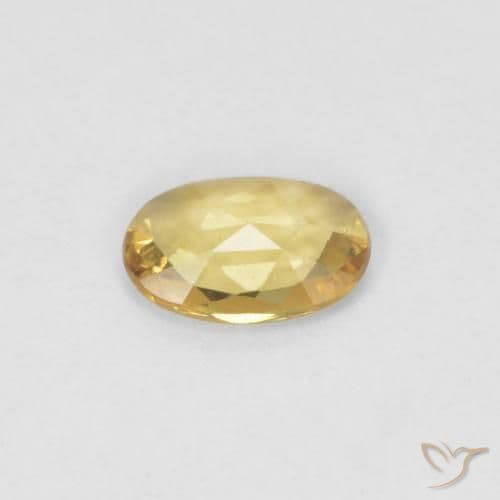 0.36ct Natural Golden Orange Sapphire, Oval Cut, 5.9x4 mm