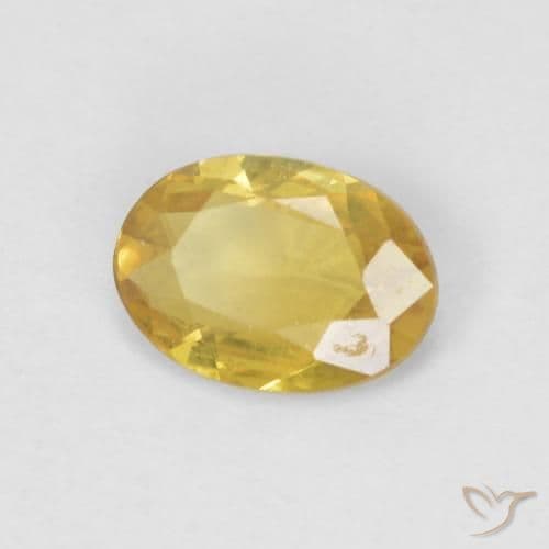 0.61ct Natural Medium Gold Sapphire, Oval Cut, 6.6x4.7 mm