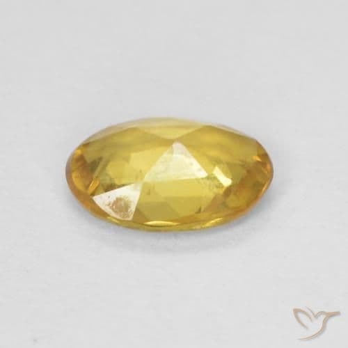0.61ct Natural Medium Gold Sapphire, Oval Cut, 6.6x4.7 mm