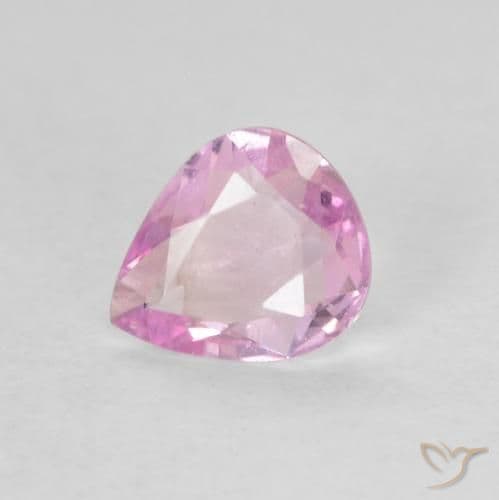 0.62ct Natural Medium Pink Sapphire, Pear Shape, 5.7x4.7 mm