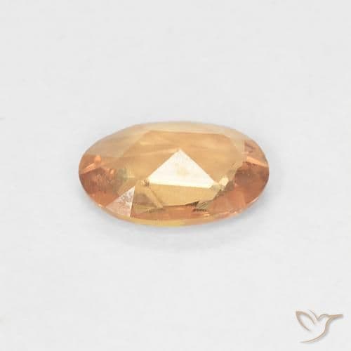 0.38ct Light Peachy Golden Sapphire, Oval Cut, 5.8x4 mm