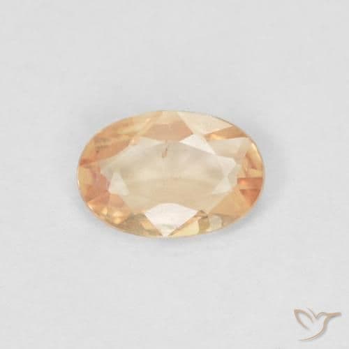 0.62ct Natural Amber Orange Sapphire, Oval Cut, 6x3.9 mm