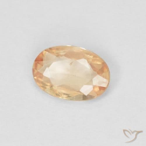 0.38ct Light Peach Orange Sapphire, Oval Cut, 5.8x4 mm