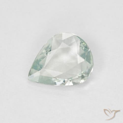 0.47ct Natural Light Green Sapphire, Pear Shape, 6x4.9 mm