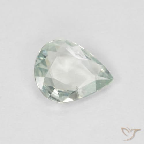 0.47ct Natural Light Green Sapphire, Pear Shape, 6x4.9 mm