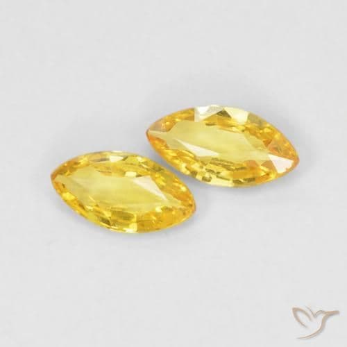 0.33ct Natural Medium Yellow Sapphire, Marquise, 5.2x2.6 mm