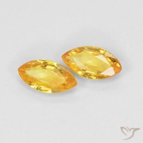 0.38ct Natural Golden Sapphire, Marquise, 4.9x2.6 mm