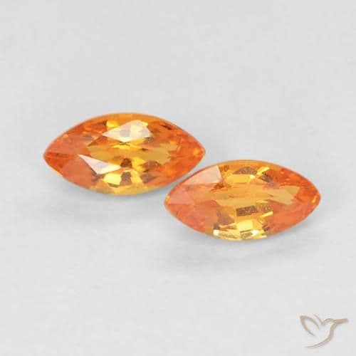 0.49ct Natural Bright Orange Sapphire, Marquise, 5.2x2.6 mm