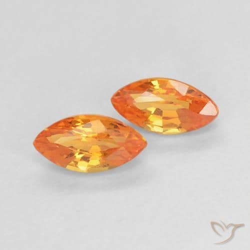 0.49ct Natural Bright Orange Sapphire, Marquise, 5.2x2.6 mm