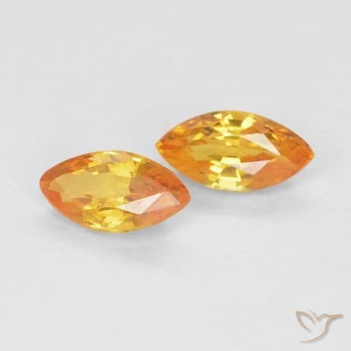 0.39ct Natural Orange-Gold Sapphire, Marquise, 5x2.5 mm