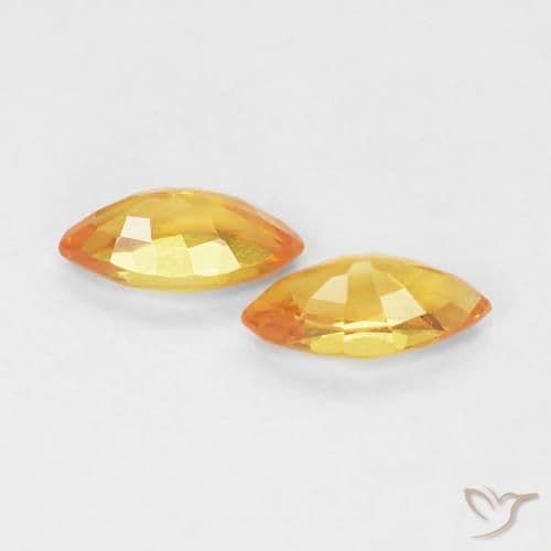 0.39ct Natural Orange-Gold Sapphire, Marquise, 5x2.5 mm
