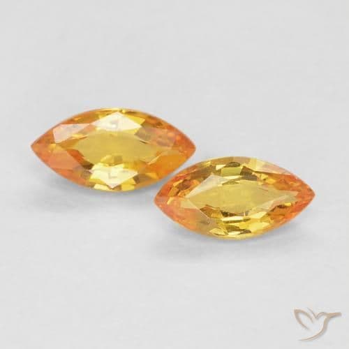 0.39ct Natural Medium Orange Sapphire, Marquise, 5.2x2.6 mm