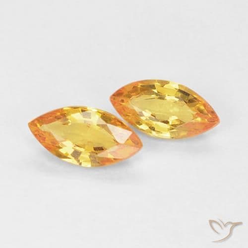 0.39ct Natural Medium Orange Sapphire, Marquise, 5.2x2.6 mm