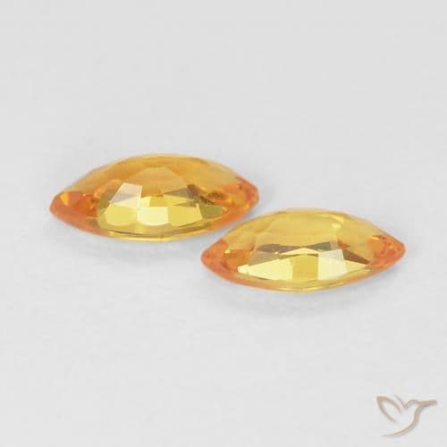0.39ct Natural Medium Orange Sapphire, Marquise, 5.2x2.6 mm