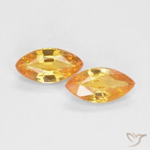 0.37ct Natural Orange-Gold Sapphire, Marquise, 5.1x2.5 mm