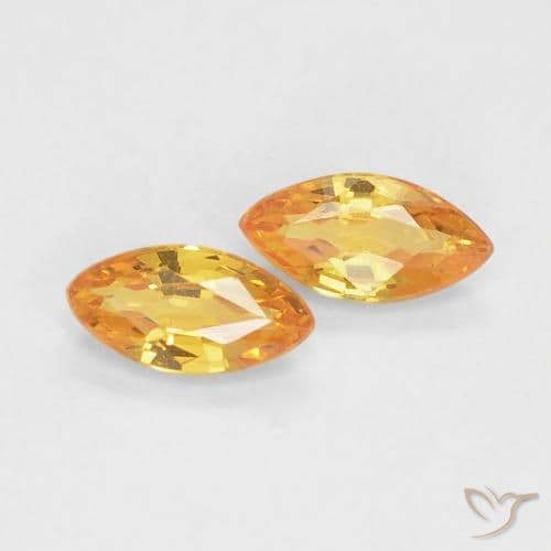 0.37ct Natural Orange-Gold Sapphire, Marquise, 5.1x2.5 mm