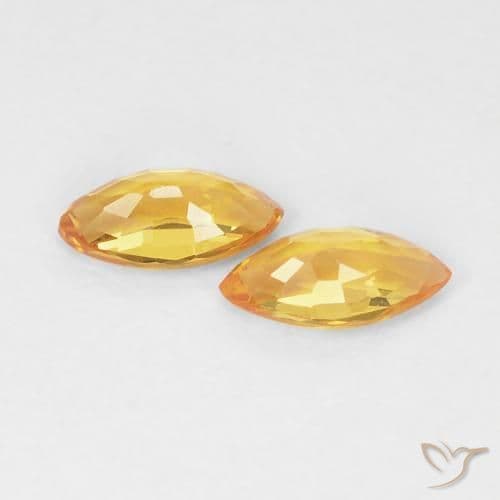 0.37ct Natural Orange-Gold Sapphire, Marquise, 5.1x2.5 mm