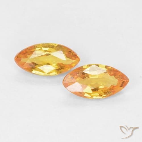 0.41ct Natural Medium Orange Sapphire, Marquise, 5.1x2.7 mm