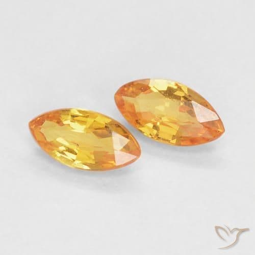 0.41ct Natural Medium Orange Sapphire, Marquise, 5.1x2.7 mm