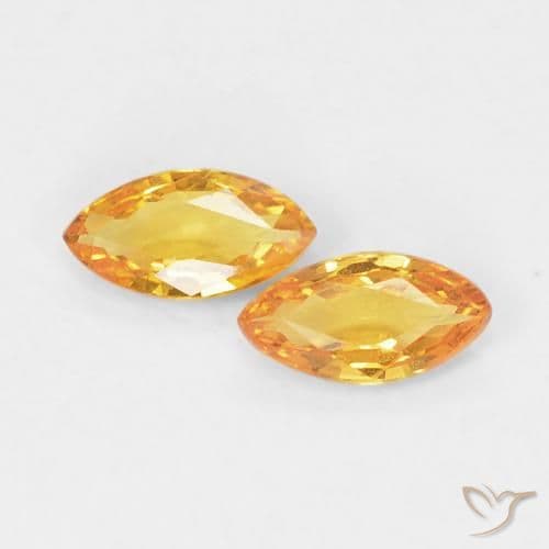0.34ct Natural Orange-Gold Sapphire, Marquise, 5x2.6 mm