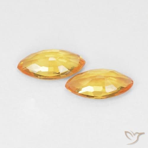 0.34ct Natural Orange-Gold Sapphire, Marquise, 5x2.6 mm