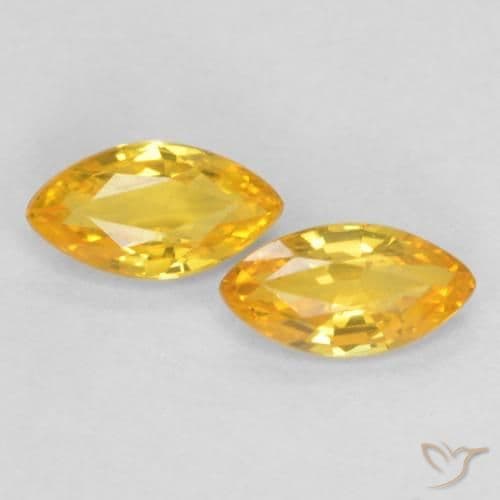0.34ct Natural Bright Gold Sapphire, Marquise, 4.9x2.6 mm
