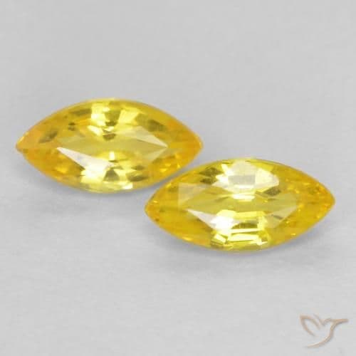 0.42ct Natural Medium Yellow Sapphire, Marquise, 5.1x2.9 mm