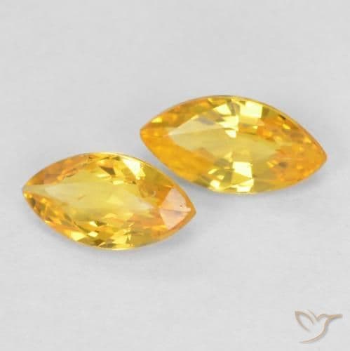 0.38ct Natural Bright Gold Sapphire, Marquise, 5.1x2.6 mm