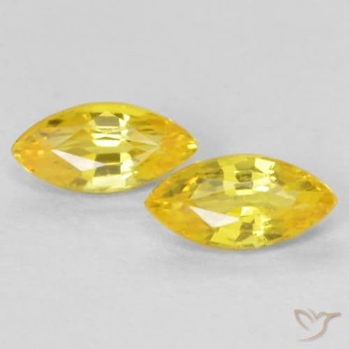 0.44ct Natural Medium Yellow Sapphire, Marquise, 5.3x2.6 mm