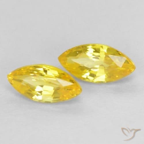 0.44ct Natural Medium Yellow Sapphire, Marquise, 5.3x2.6 mm