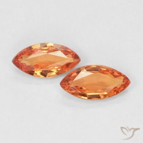 0.49ct Natural Bright Orange Sapphire, Marquise, 5.2x2.6 mm