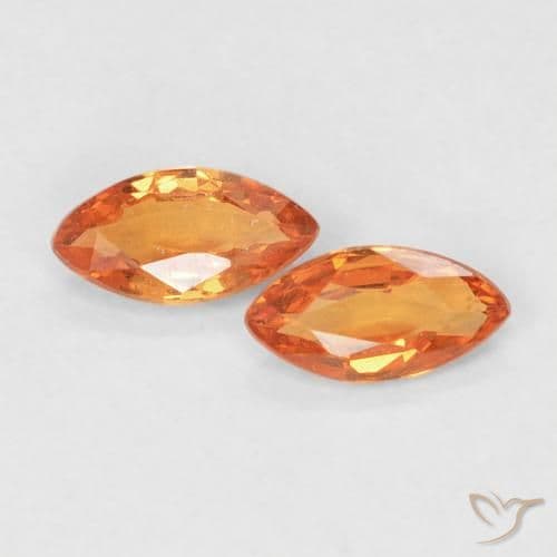 0.35ct Natural Reddish Orange Sapphire, Marquise, 5x2.6 mm
