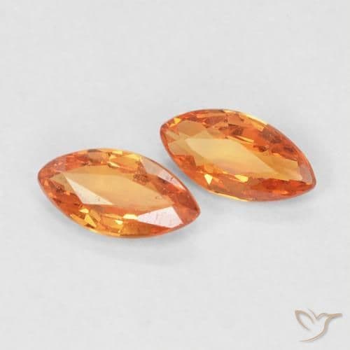 0.35ct Natural Reddish Orange Sapphire, Marquise, 5x2.6 mm