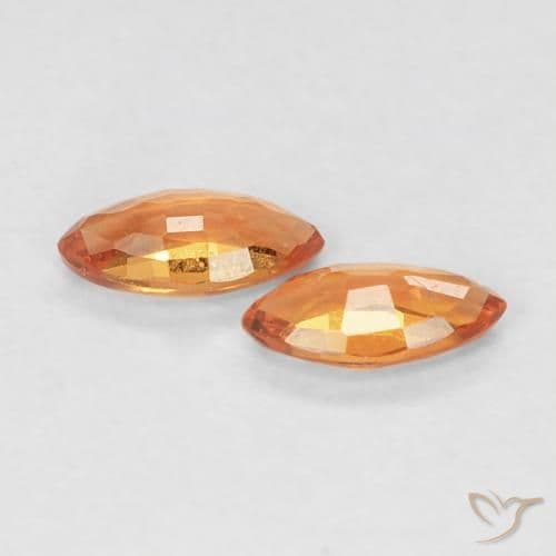 0.35ct Natural Reddish Orange Sapphire, Marquise, 5x2.6 mm