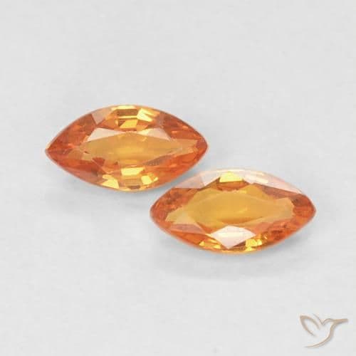 0.36ct Natural Reddish Orange Sapphire, Marquise, 4.8x2.5 mm