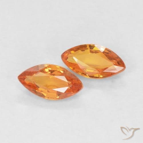 0.36ct Natural Reddish Orange Sapphire, Marquise, 4.8x2.5 mm