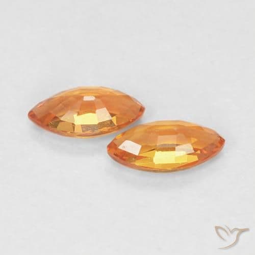 0.36ct Natural Reddish Orange Sapphire, Marquise, 4.8x2.5 mm