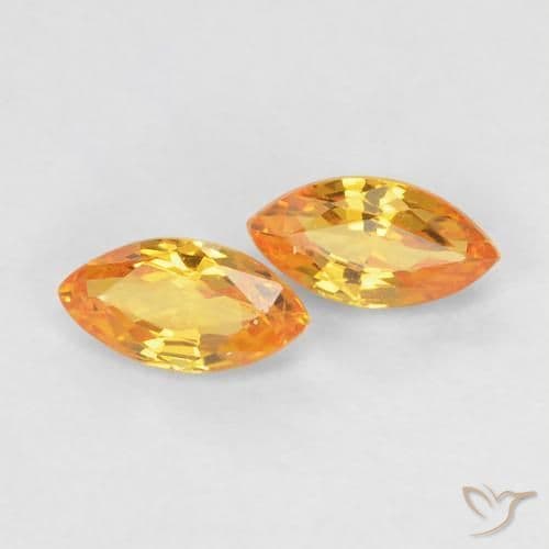 0.49ct Natural Bright Orange Sapphire, Marquise, 5.2x2.6 mm