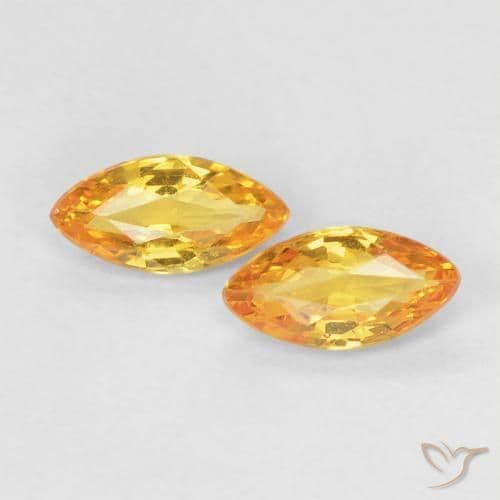 0.38ct Natural Orange-Gold Sapphire, Marquise, 5.2x2.6 mm