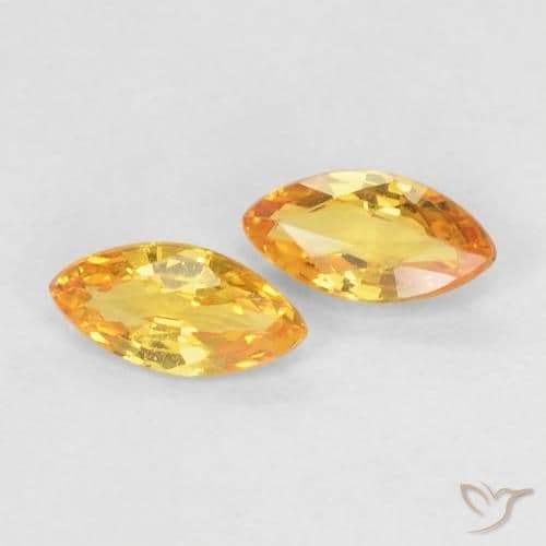 0.38ct Natural Orange-Gold Sapphire, Marquise, 5.2x2.6 mm